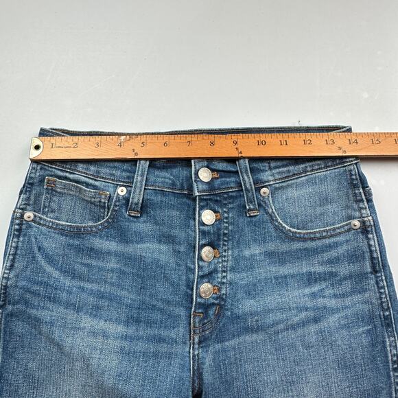 Madewell Jeans Womens 27 Blue Slim Straight Button Front Stretch Pockets Denim - Picture 10 of 14